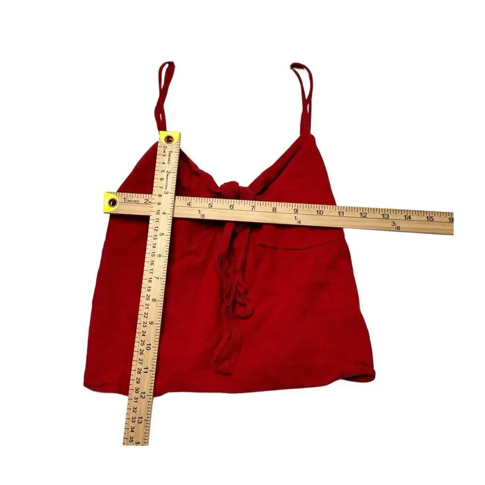 Vintage California Baby Doll Red Cami With Front Tie Up Size XS